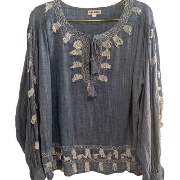 Roller Rabbit Bohemian Blouse with Tassels - Picture 1 of 7